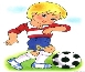 Картинка для детей. Мальчик играет в футбол